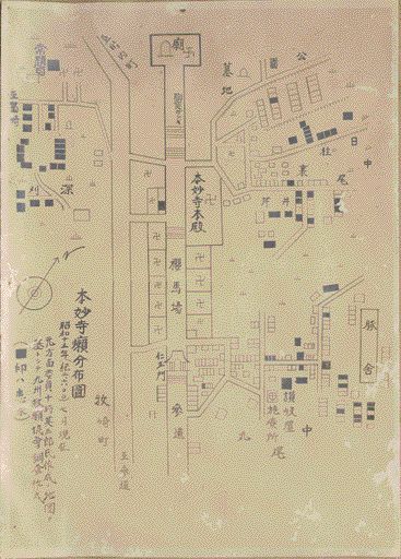 本妙寺患者集落の見取り図